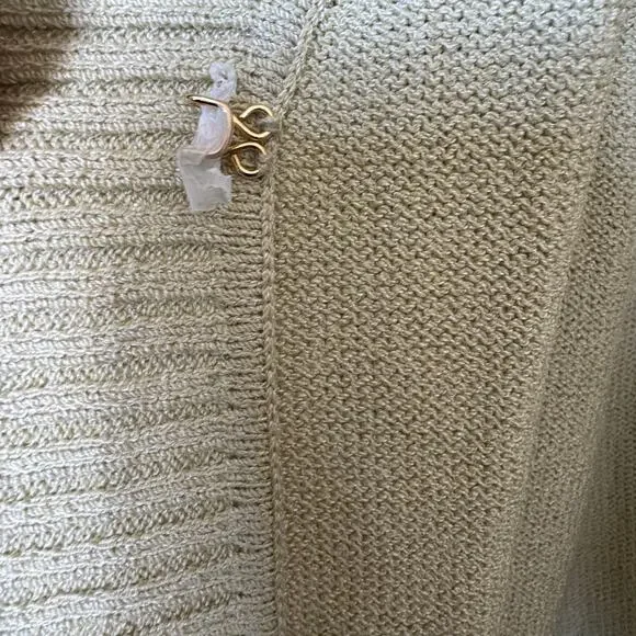 Vintage St John Sport Wool Blend Cardigan Jacket Lg Cream Shawl Collar Oldmoney - Picture 4 of 12